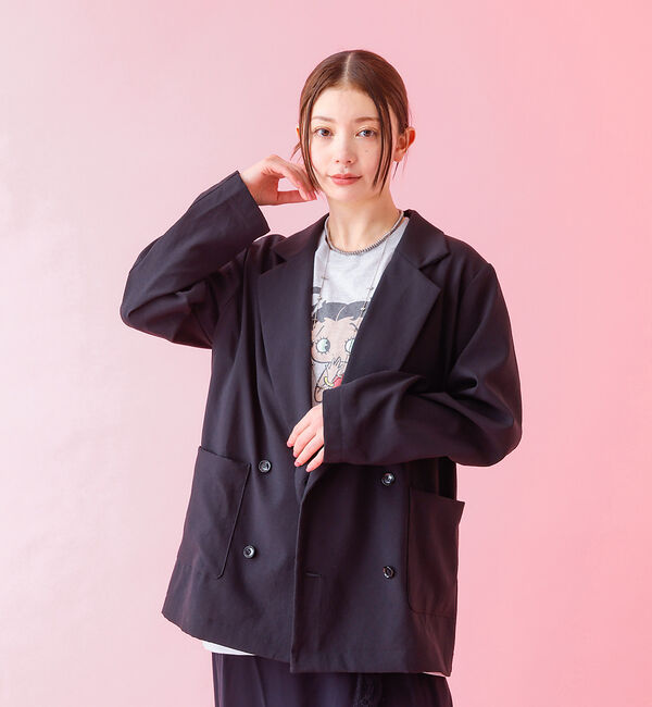 Rouge vif「【Le Melange/ル・メランジュ】スラブタッチドライジャケット【WEB限定」|その他|