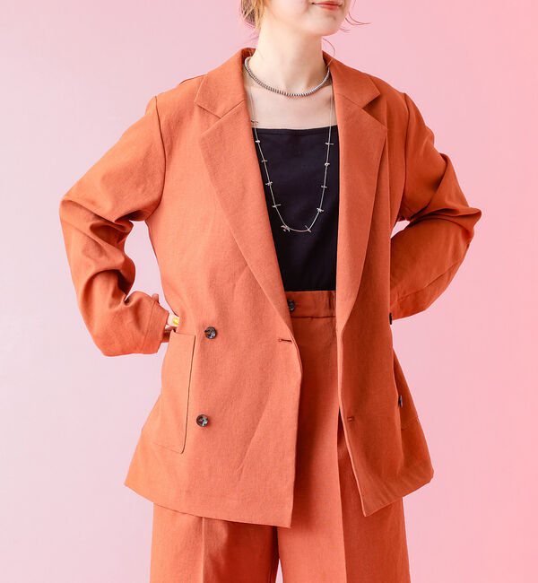 Rouge vif「【Le Melange/ル・メランジュ】スラブタッチドライジャケット【WEB限定」|その他|