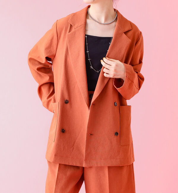 Rouge vif「【Le Melange/ル・メランジュ】スラブタッチドライジャケット【WEB限定」|その他|