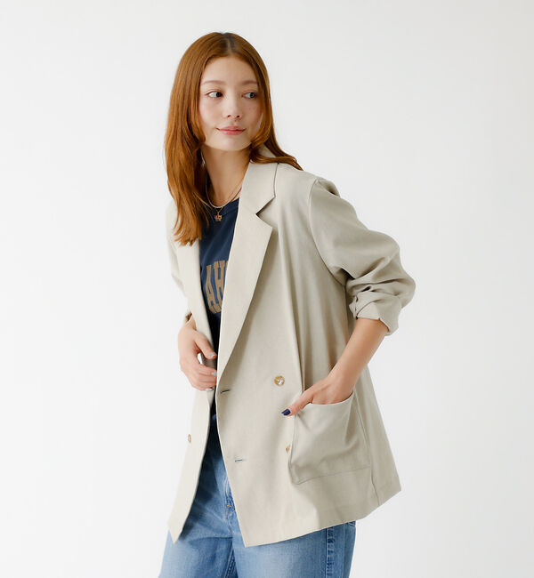 Rouge vif「【Le Melange/ル・メランジュ】スラブタッチドライジャケット【WEB限定」|その他|