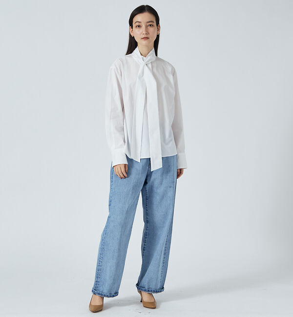 qualite「ファインブロードボウタイシャツ」|シャツ・ブラウス|