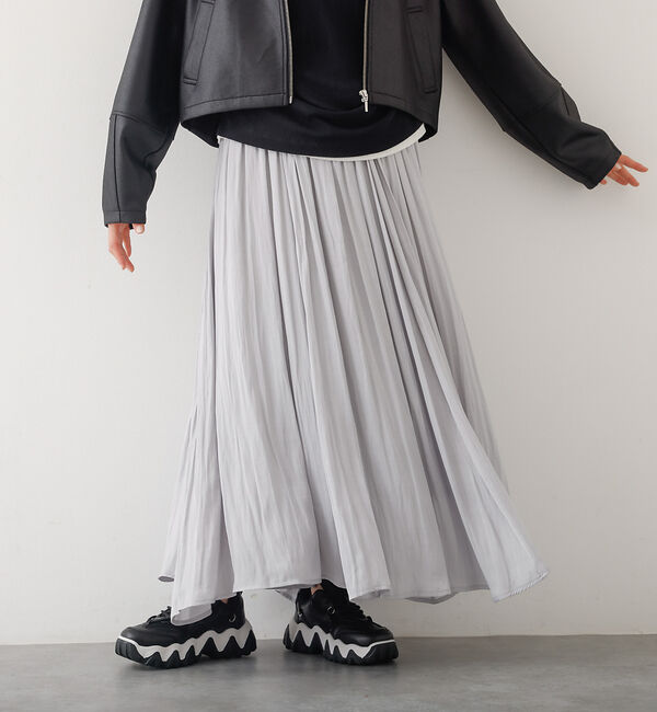 abahouse mavie「ヴィンテージサテンギャザースカート」|スカート|