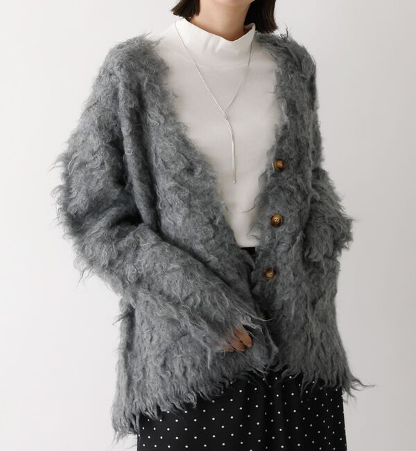 abahouse mavie「シャギー起毛カーディガン【予約】」|カーディガン|グレー