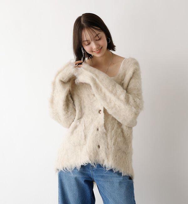 abahouse mavie「シャギー起毛カーディガン【予約】」|カーディガン|