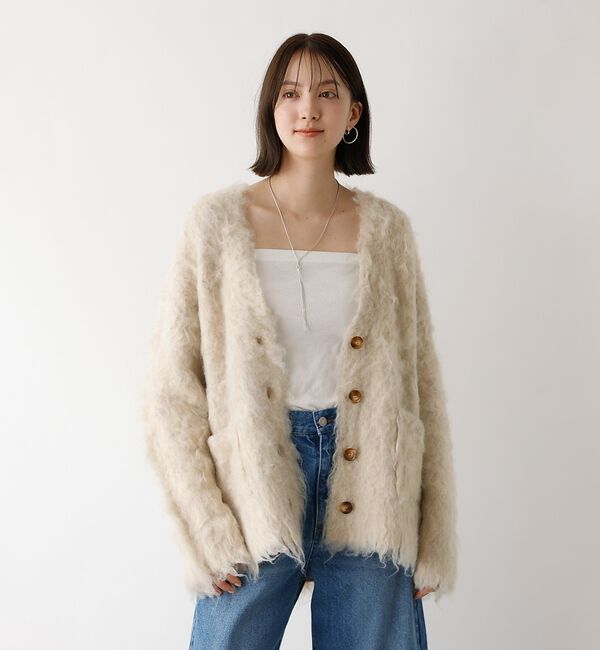 abahouse mavie「シャギー起毛カーディガン【予約】」|カーディガン|