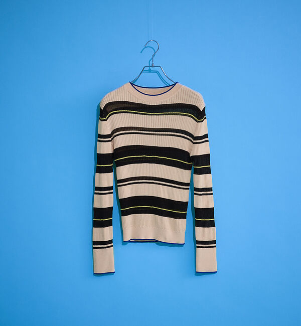 NOMINE「シアーボーダーニット」|ニット・セーター|アイボリー