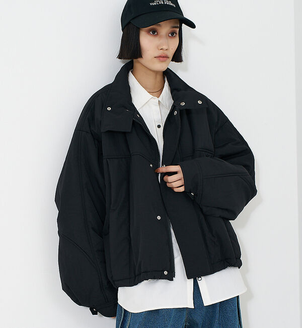 NOMINE「ショート モンスターパーカー」|ダウン|ブラック