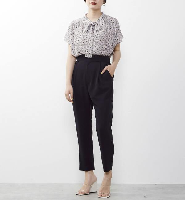 TIARA「ハイウエストテーパードパンツ」|スラックス|