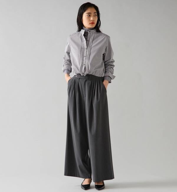 TIARA「クロップドバンドカラーシャツ」|シャツ・ブラウス|