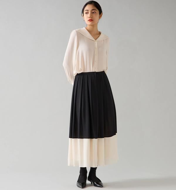 TIARA「バイカラーギャザースカート」|スカート|