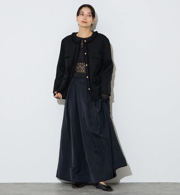 Liesse「フリンジノーカラーツイードジャケット」|ノーカラージャケット|