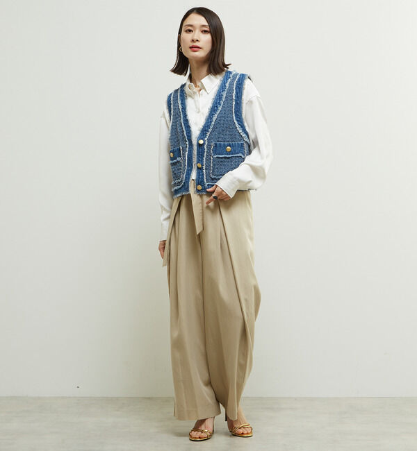 Soffitto「デニムツイード見え加工ベスト」|ベスト・ジレ|