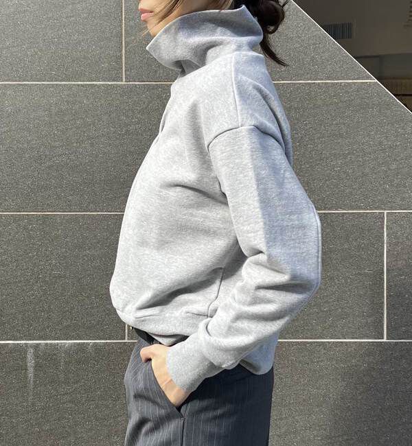 A_「【A＿/エース】ハイネックギャザーロゴ刺繍入りロングスリーブ」|スウェット・ジャージ|