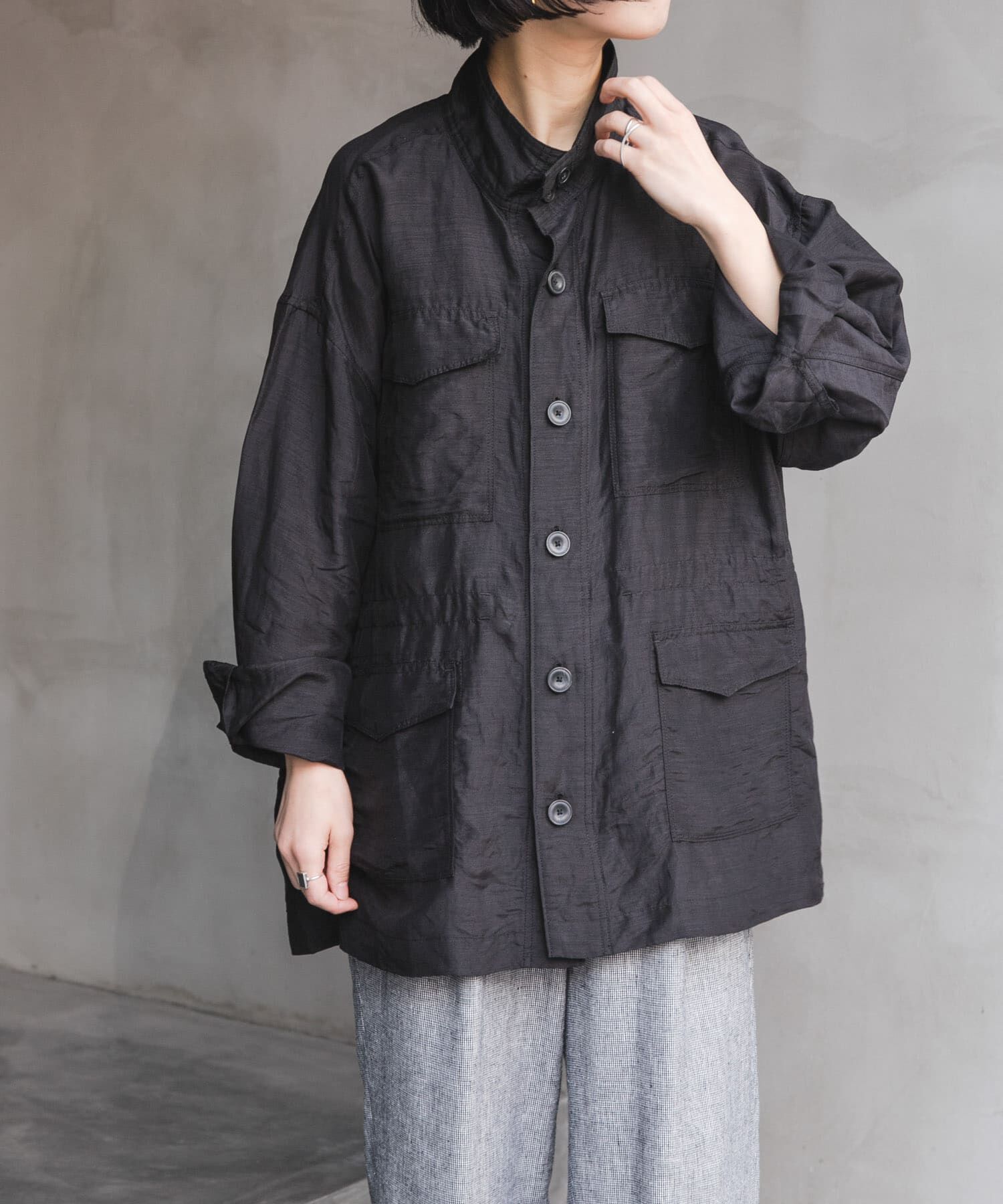 URBAN RESEARCH DOORS「FORK&SPOON　リネン混シャツブルゾン」|ブルゾン・スタジャン|