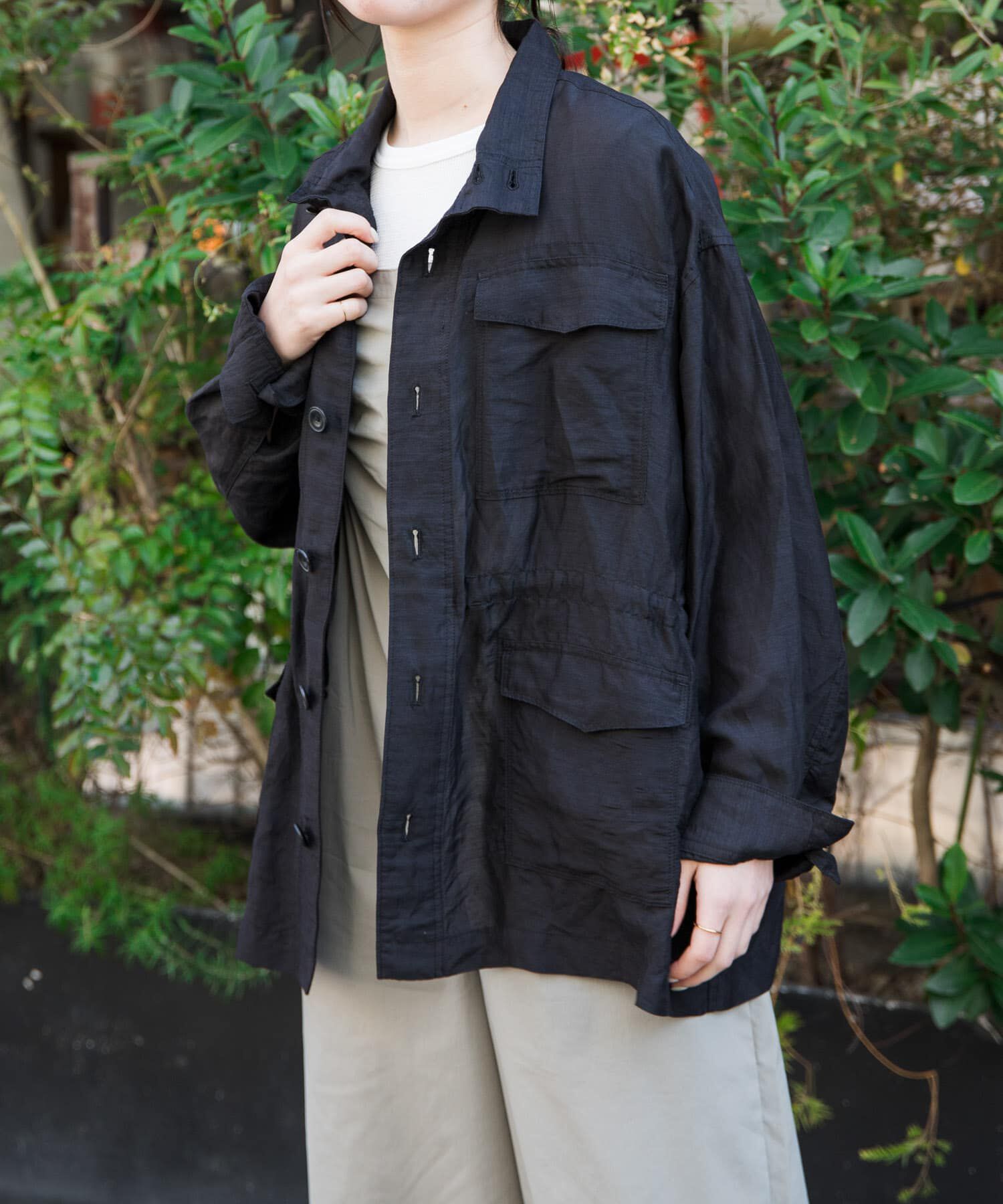 URBAN RESEARCH DOORS「FORK&SPOON　リネン混シャツブルゾン」|ブルゾン・スタジャン|