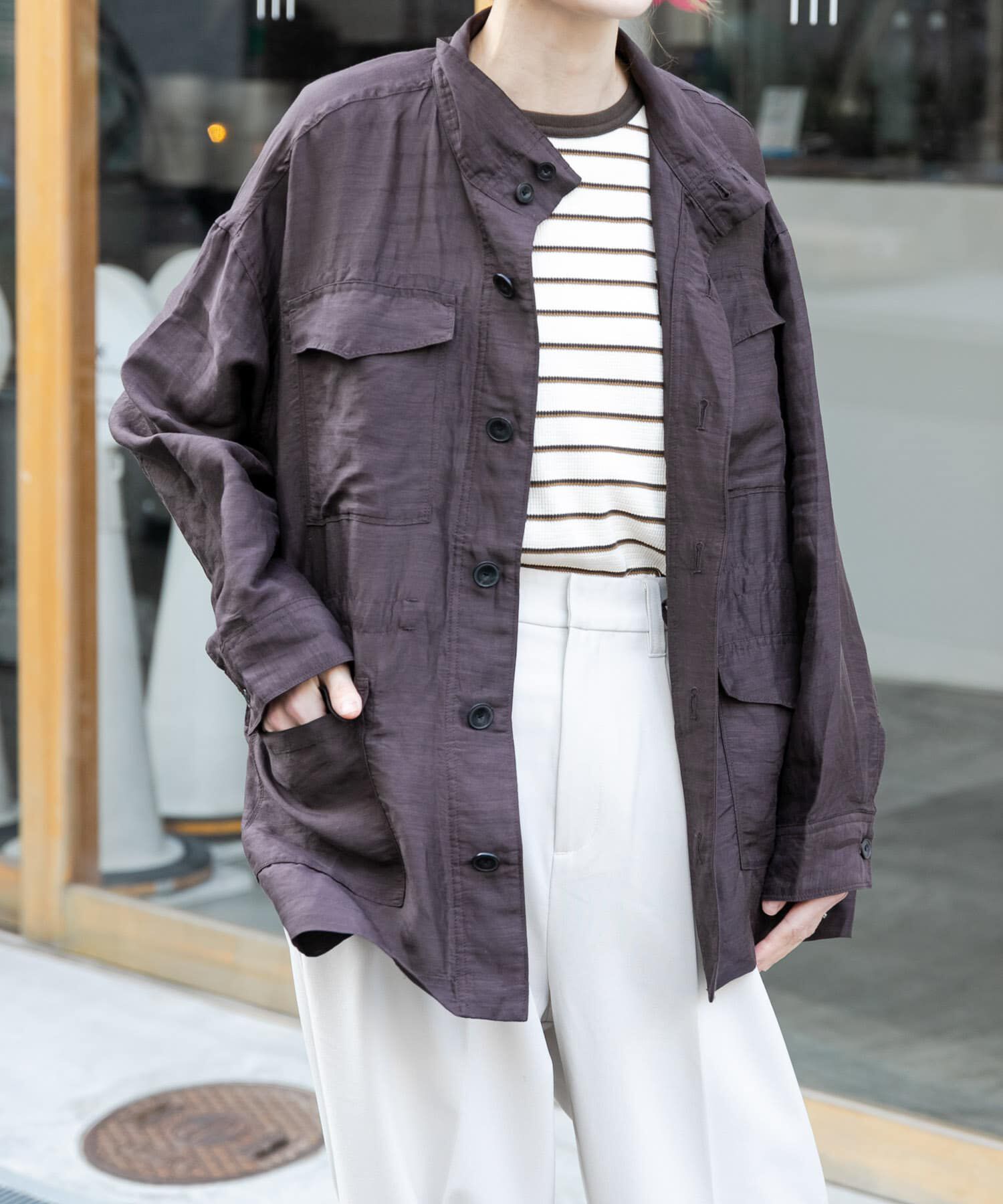 URBAN RESEARCH DOORS「FORK&SPOON　リネン混シャツブルゾン」|ブルゾン・スタジャン|