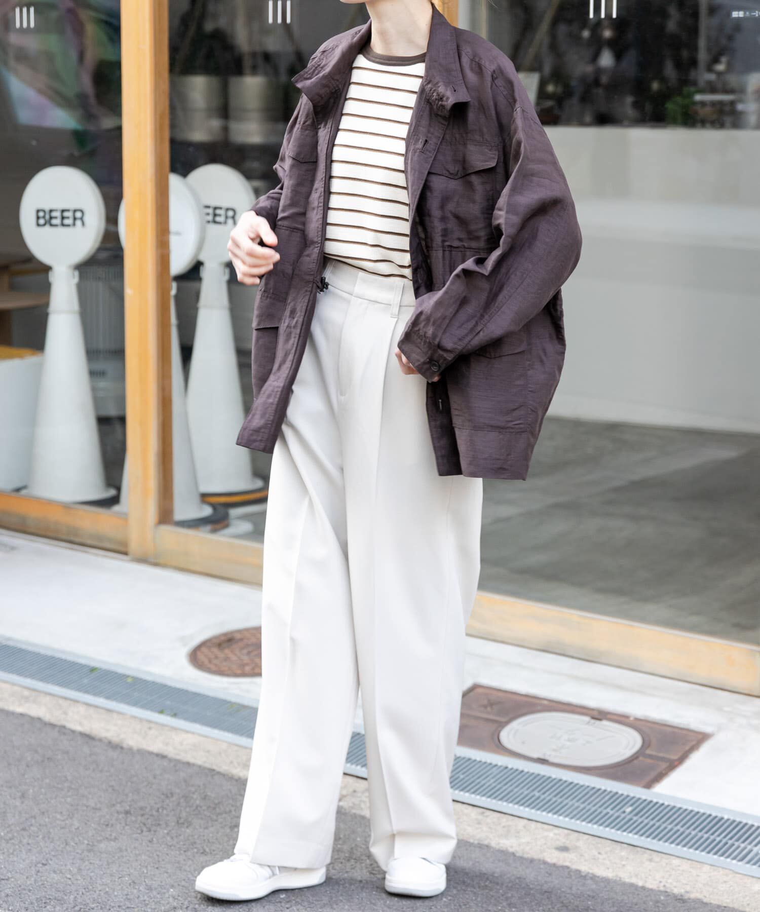 URBAN RESEARCH DOORS「FORK&SPOON　リネン混シャツブルゾン」|ブルゾン・スタジャン|