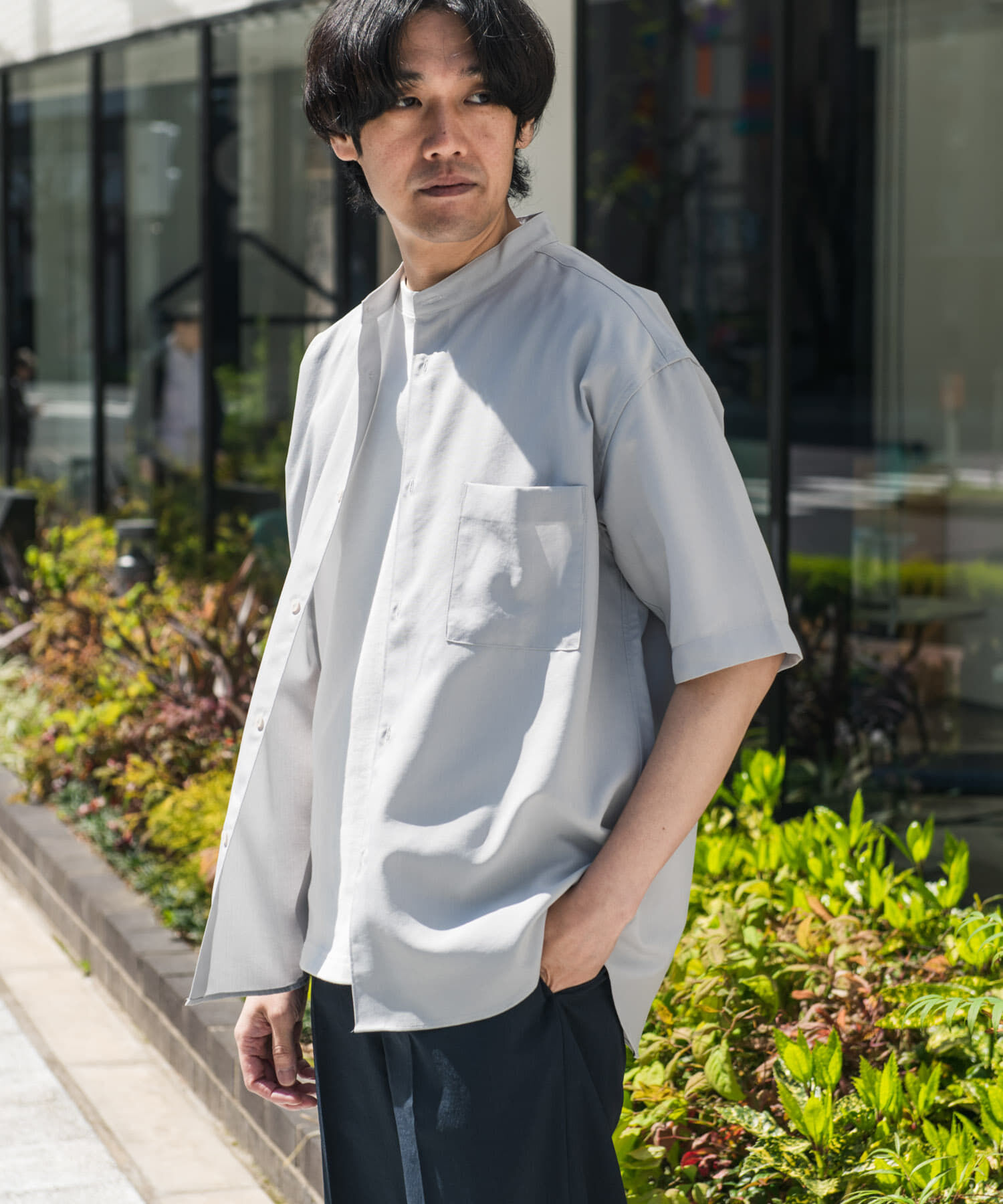 URBAN RESEARCH DOORS「『XLｻｲｽﾞ/WEB限定』『吸水速乾』ｾｵｱﾙﾌｧﾊﾞﾝﾄﾞｶﾗｰｼｮｰ 」|シャツ・ブラウス|ライトグレー