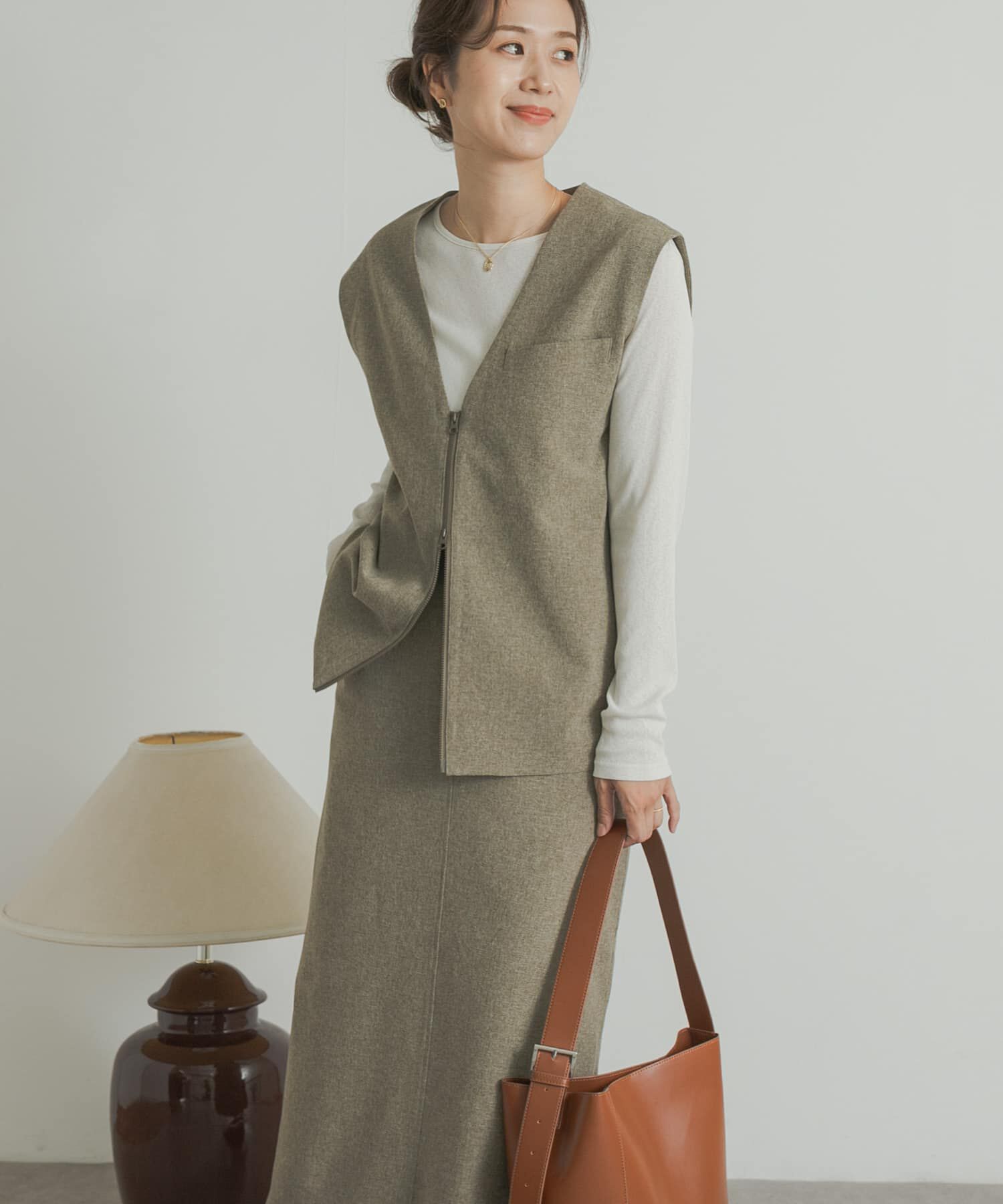 URBAN RESEARCH DOORS「『UR TECH DRYLUXE』フロントZIPベスト」|ベスト・ジレ|