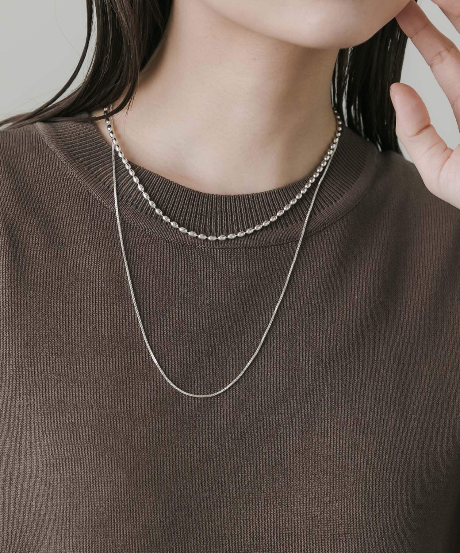 SMELLY「ボールチェーンレイヤードネックレス」|ネックレス|