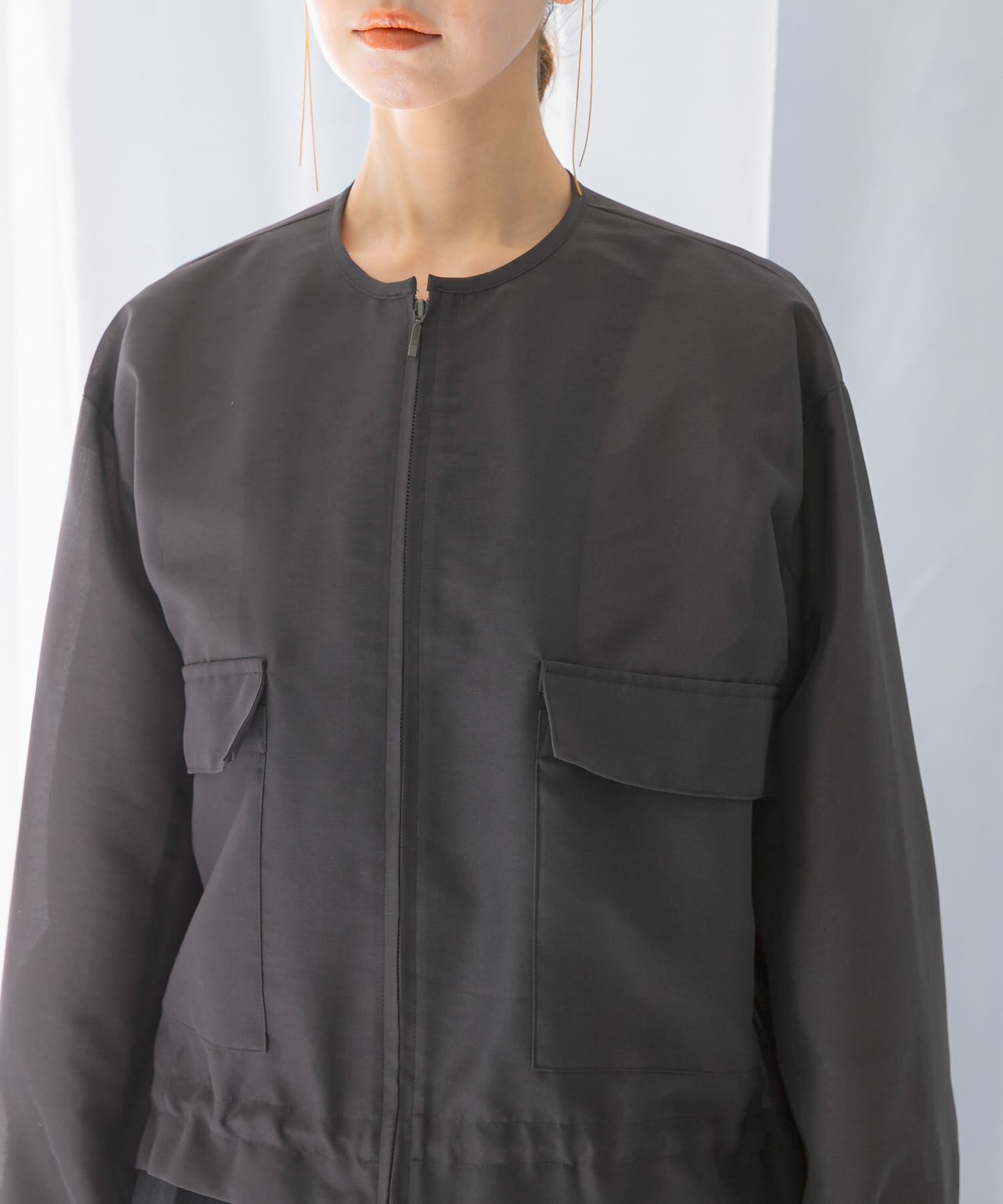 URBAN RESEARCH ROSSO「オーガンジーシアーブルゾン」|ブルゾン・スタジャン|