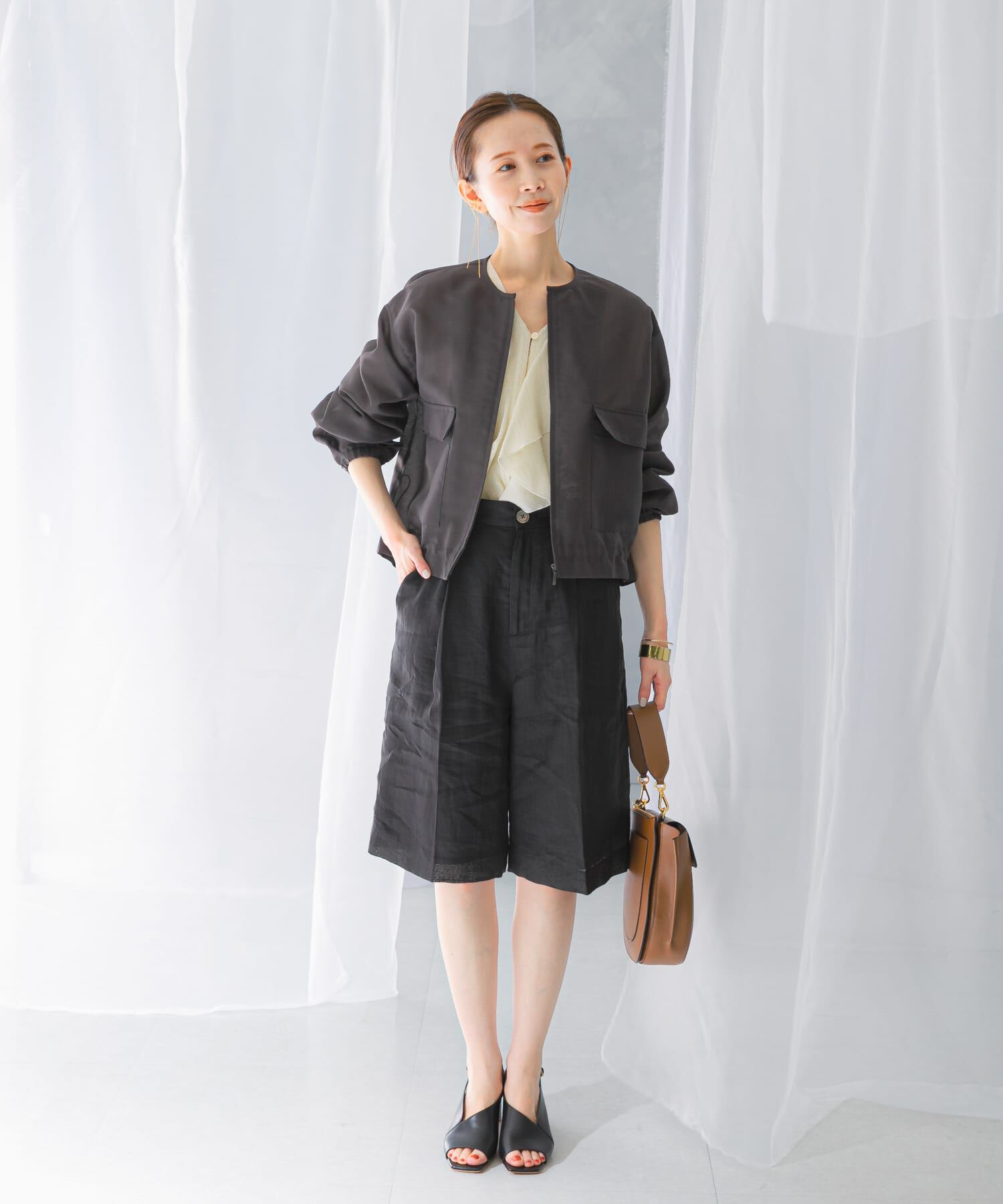 URBAN RESEARCH ROSSO「オーガンジーシアーブルゾン」|ブルゾン・スタジャン|