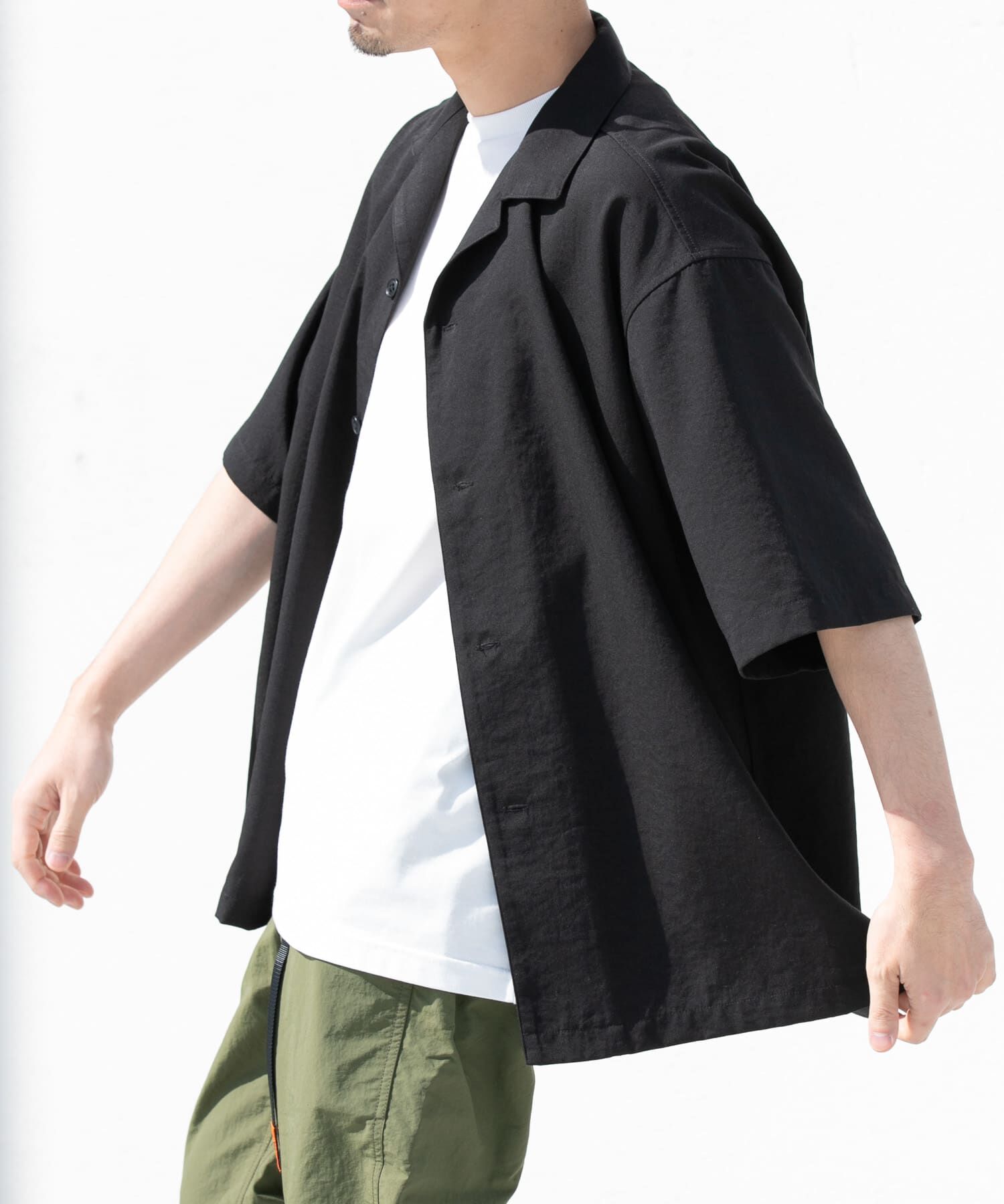 URBAN RESEARCH ROSSO「『WEB限定』『ｾｯﾄｱｯﾌﾟ対応/XLｻｲｽﾞあり』ﾘﾈﾝﾗｲｸｵｰﾌﾟ 」|シャツ・ブラウス|ブラック