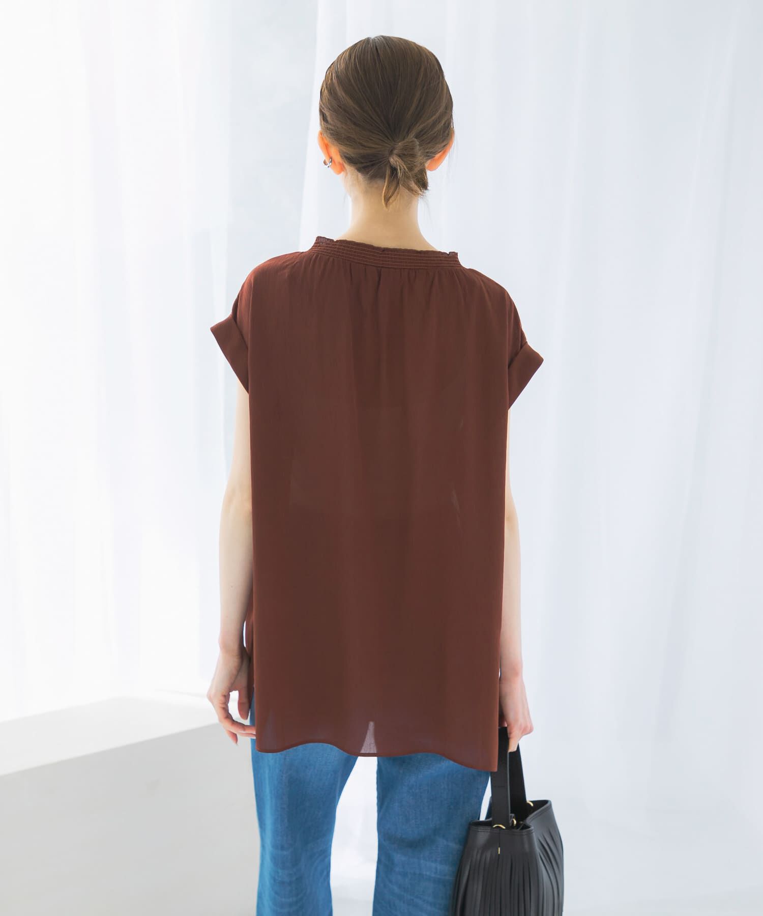 URBAN RESEARCH ROSSO「『WEB限定』シャーリングスキッパーブラウス」|シャツ・ブラウス|