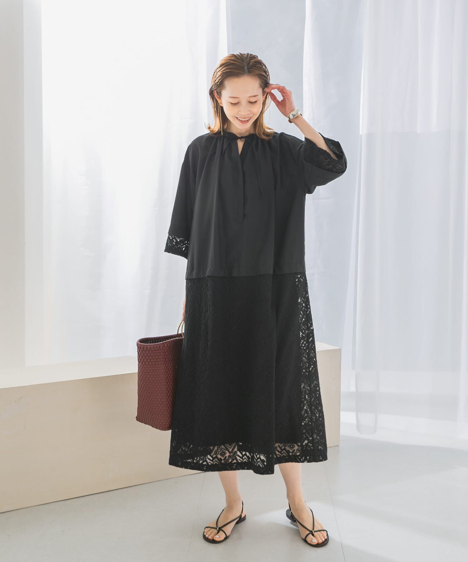 URBAN RESEARCH ROSSO「レース切替ワンピース」|ワンピース|