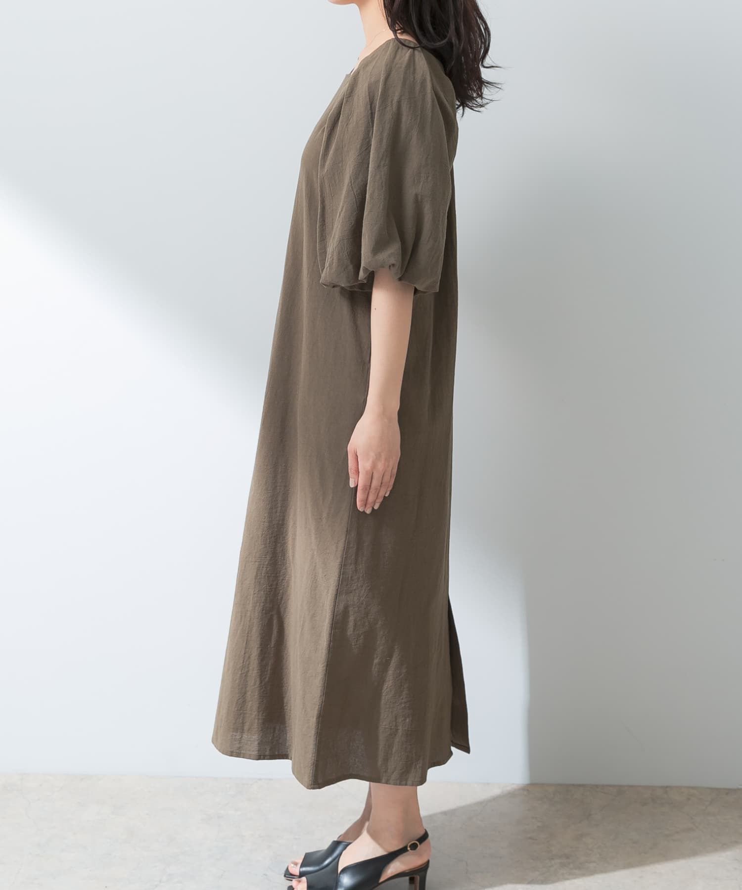 URBAN RESEARCH ROSSO「F by ROSSO　コットンスラブパフスリーブワンピース」|ワンピース|