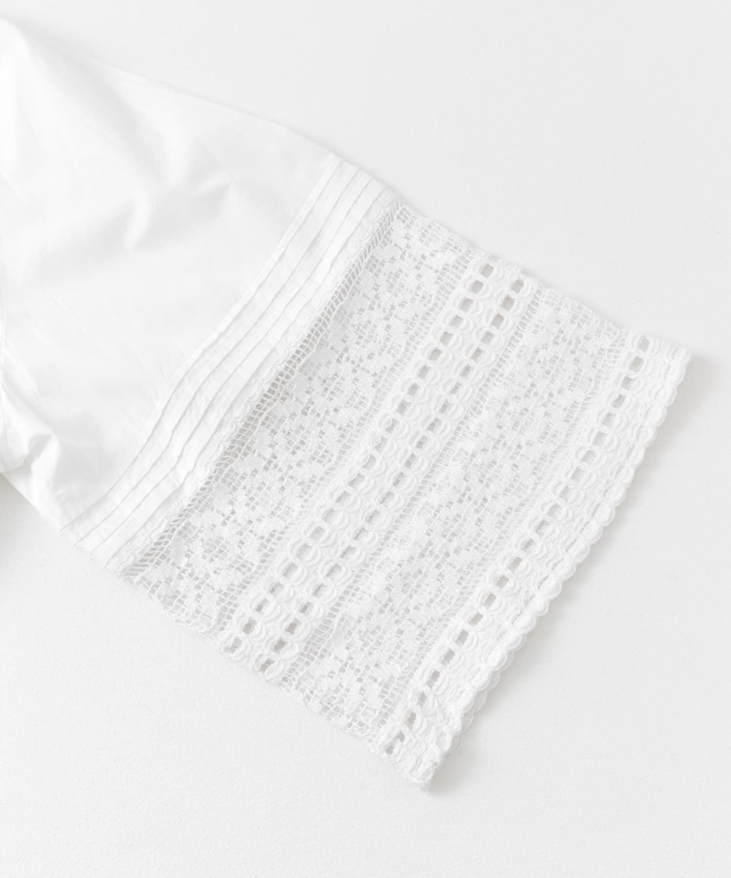 URBAN RESEARCH ROSSO「sara mallika　COTTON BORDER GATHER LACE TOP」|シャツ・ブラウス|