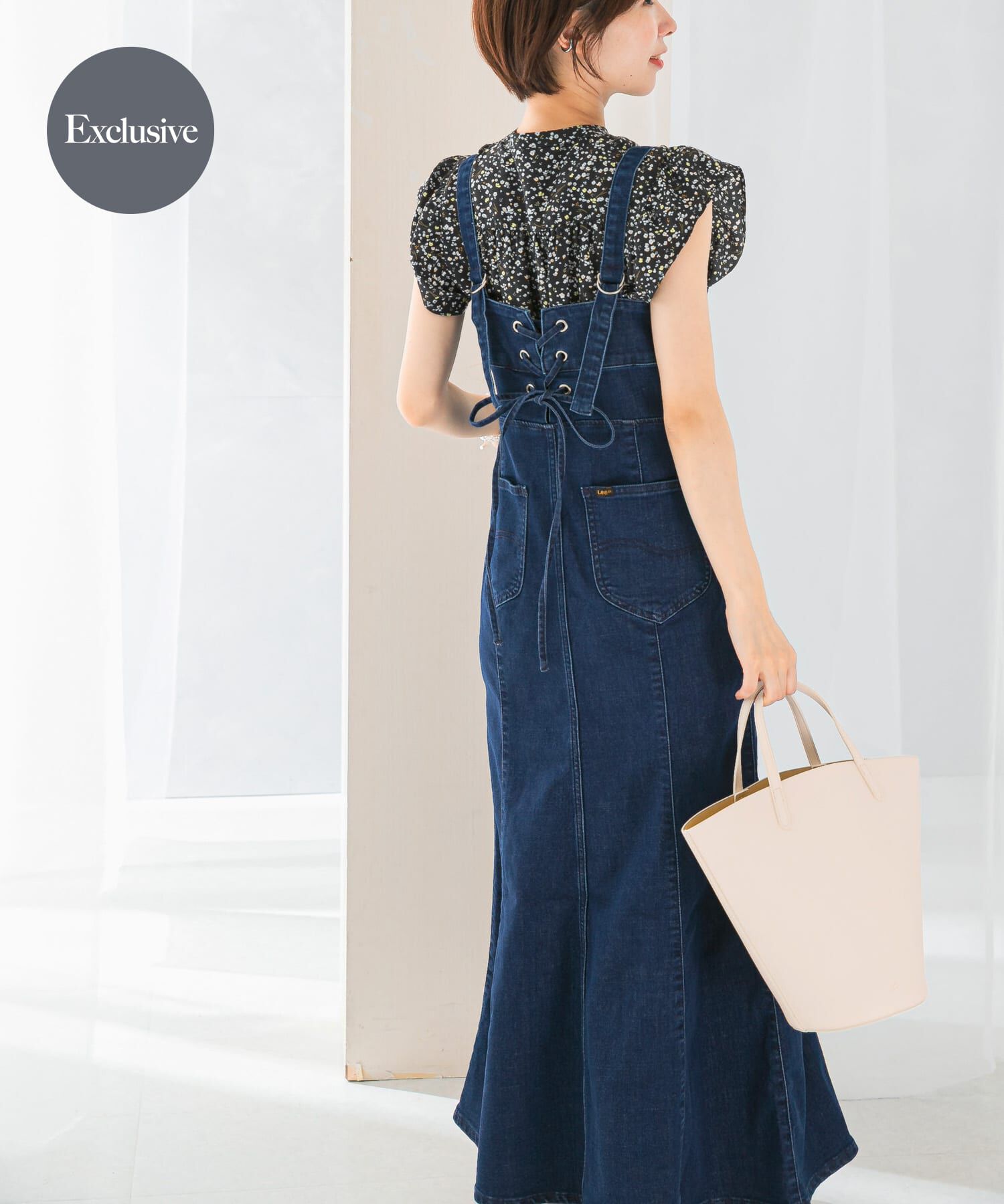 URBAN RESEARCH ROSSO「『別注』Lee&times;ROSSO　CAMISOLE FLARE SKIRT」|ワンピース|ブルー系その他