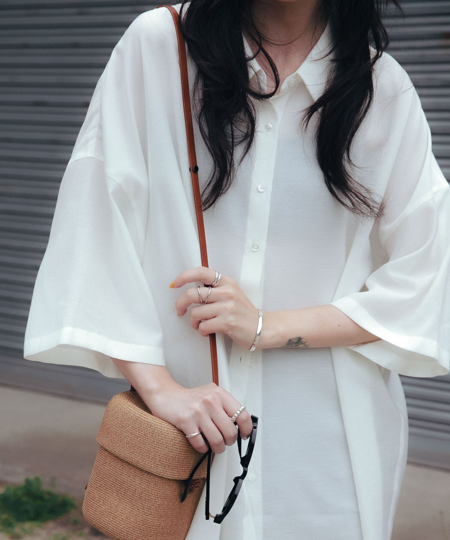 URBAN RESEARCH「ハーフスリーブシアーワイドシャツ」|シャツ・ブラウス|