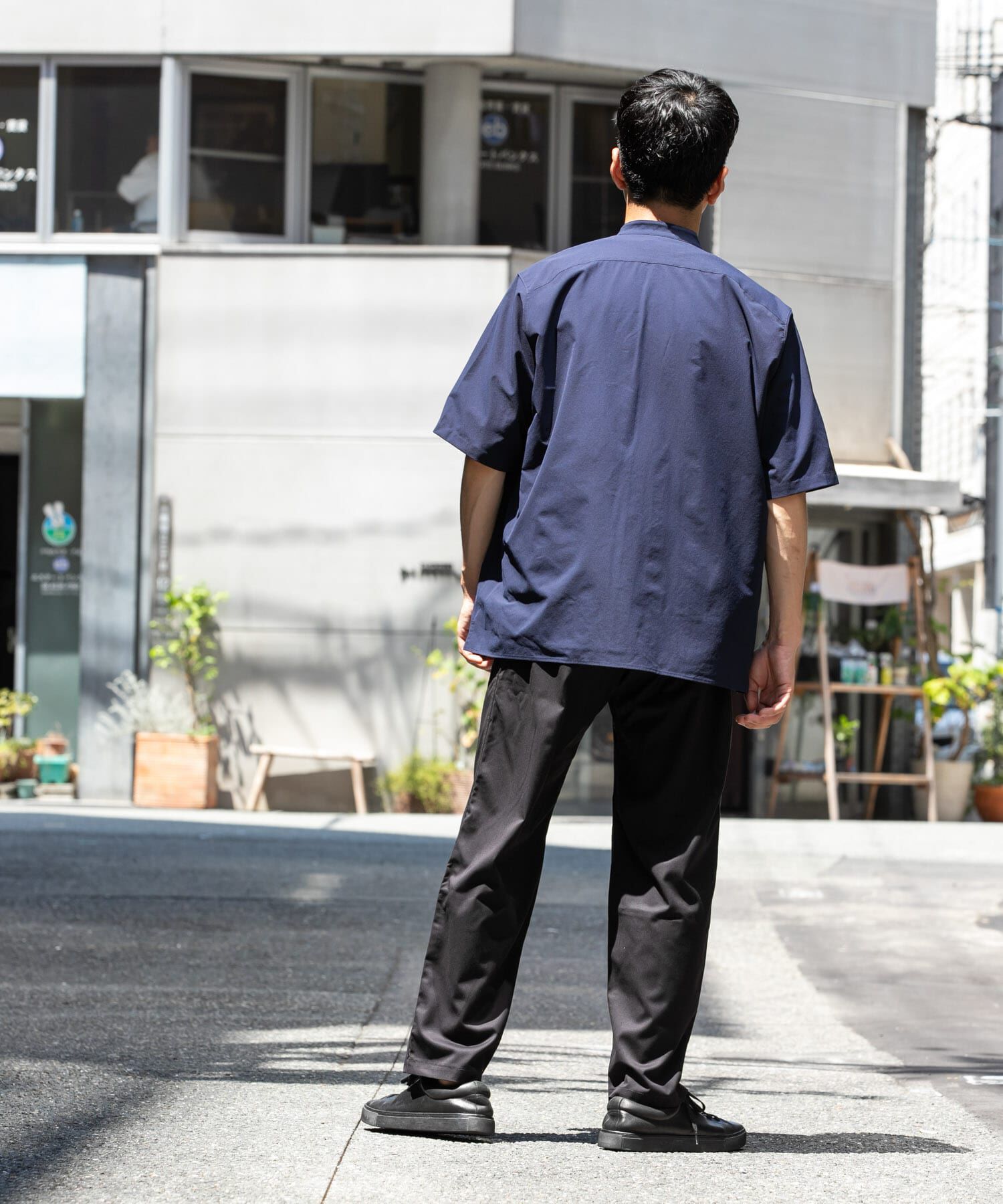 URBAN RESEARCH ROSSO「『XLサイズあり』マイクロサッカーバンドカラー半袖シャツ」|シャツ・ブラウス|