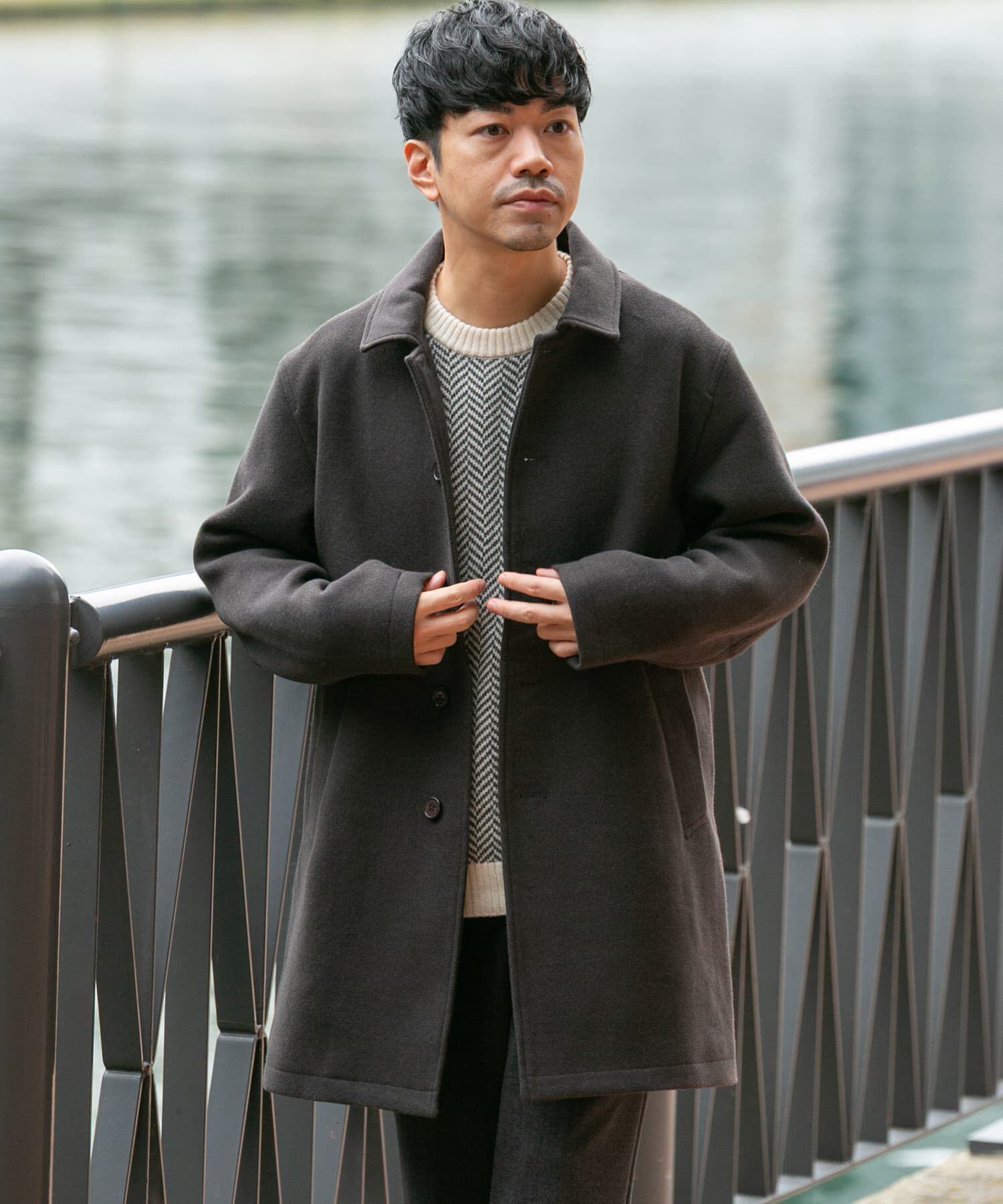 URBAN RESEARCH ROSSO「『XLサイズあり』light meltonステンカラーコート」|ステンカラーコート|