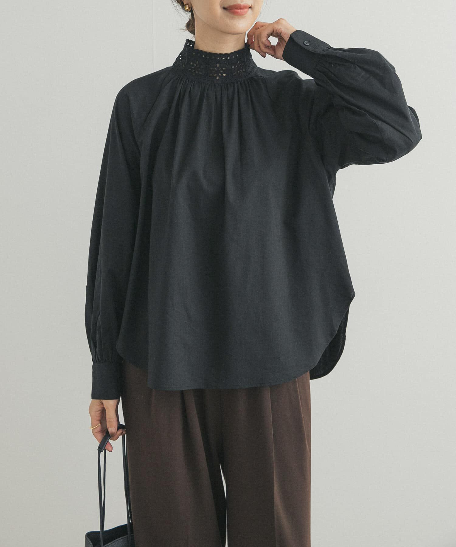 URBAN RESEARCH DOORS「アイレットレース衿ブラウス」|シャツ・ブラウス|