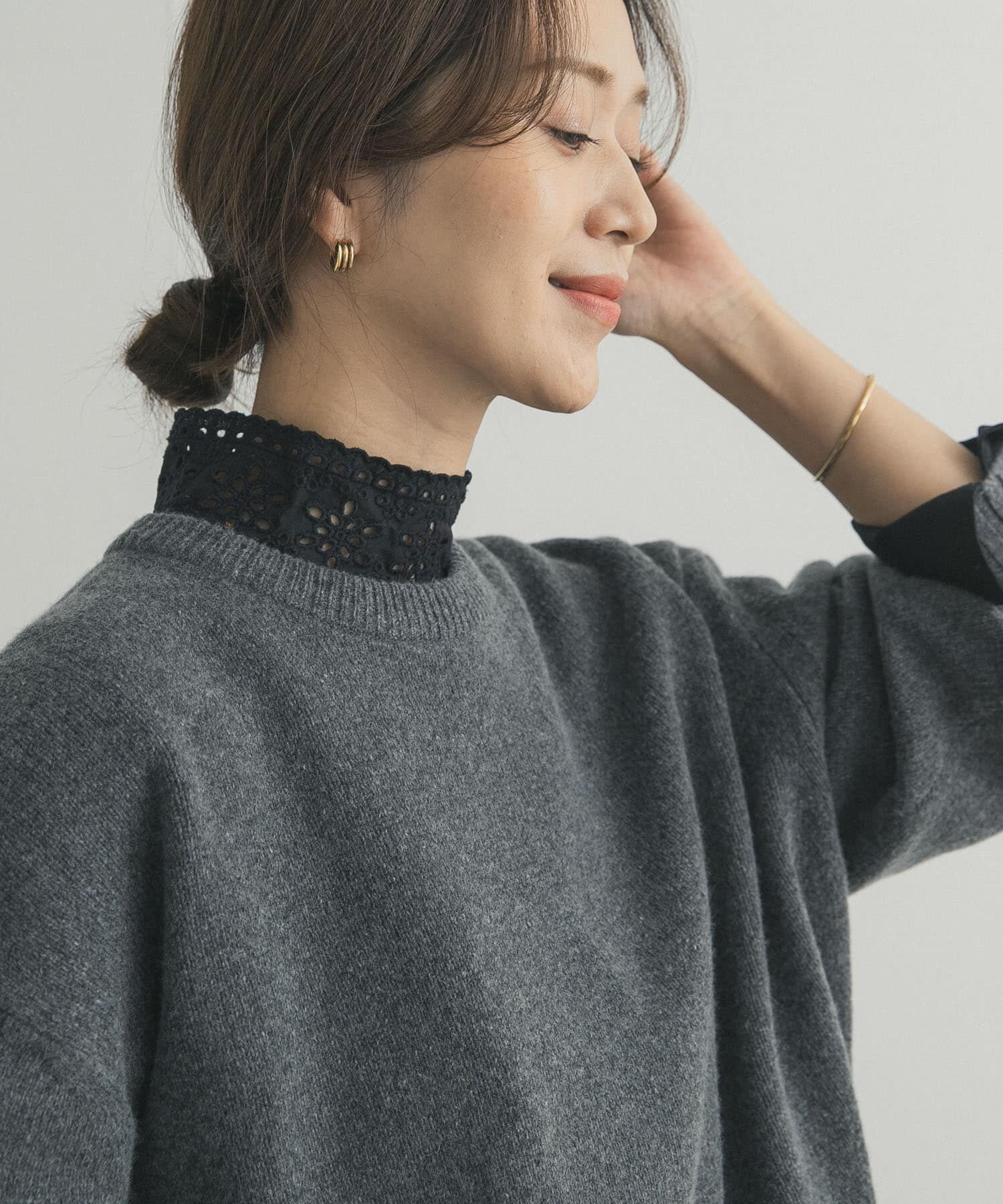 URBAN RESEARCH DOORS「アイレットレース衿ブラウス」|シャツ・ブラウス|