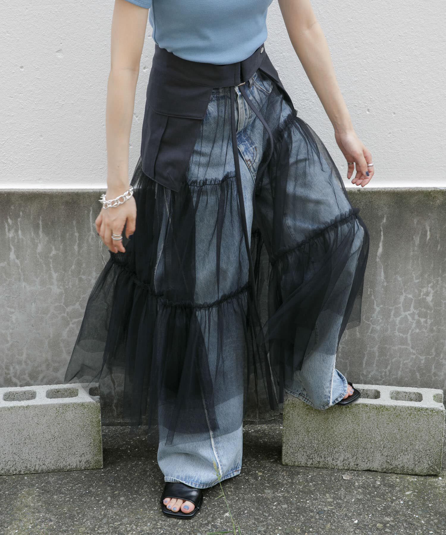  「ポケットベルトSETチュールスカート」|スカート|