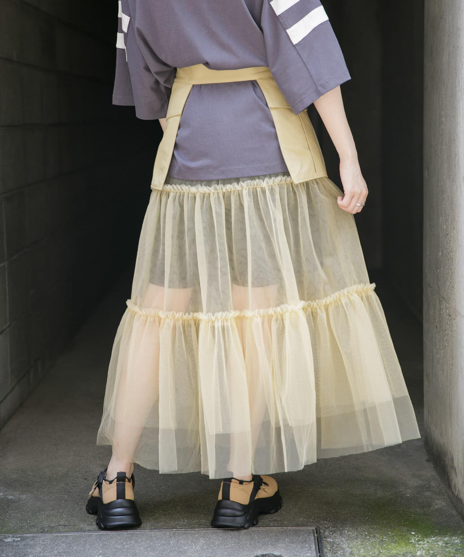  「ポケットベルトSETチュールスカート」|スカート|
