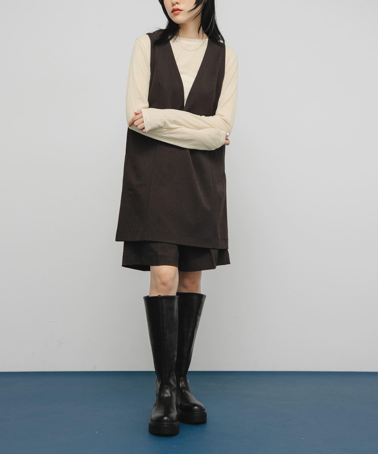  「シアーリブデザインカットソー」|Tシャツ・カットソー|