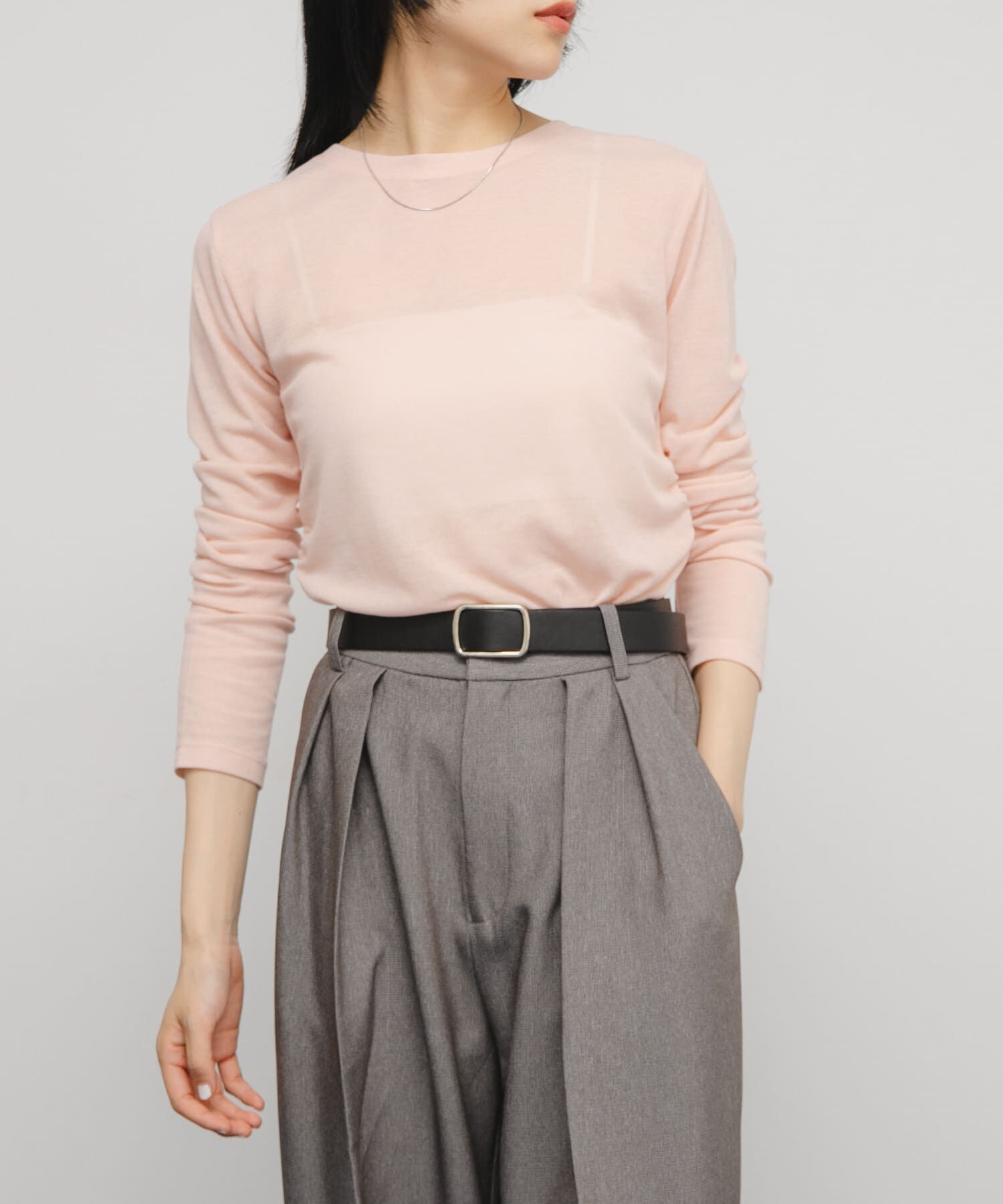  「シアーリブデザインカットソー」|Tシャツ・カットソー|