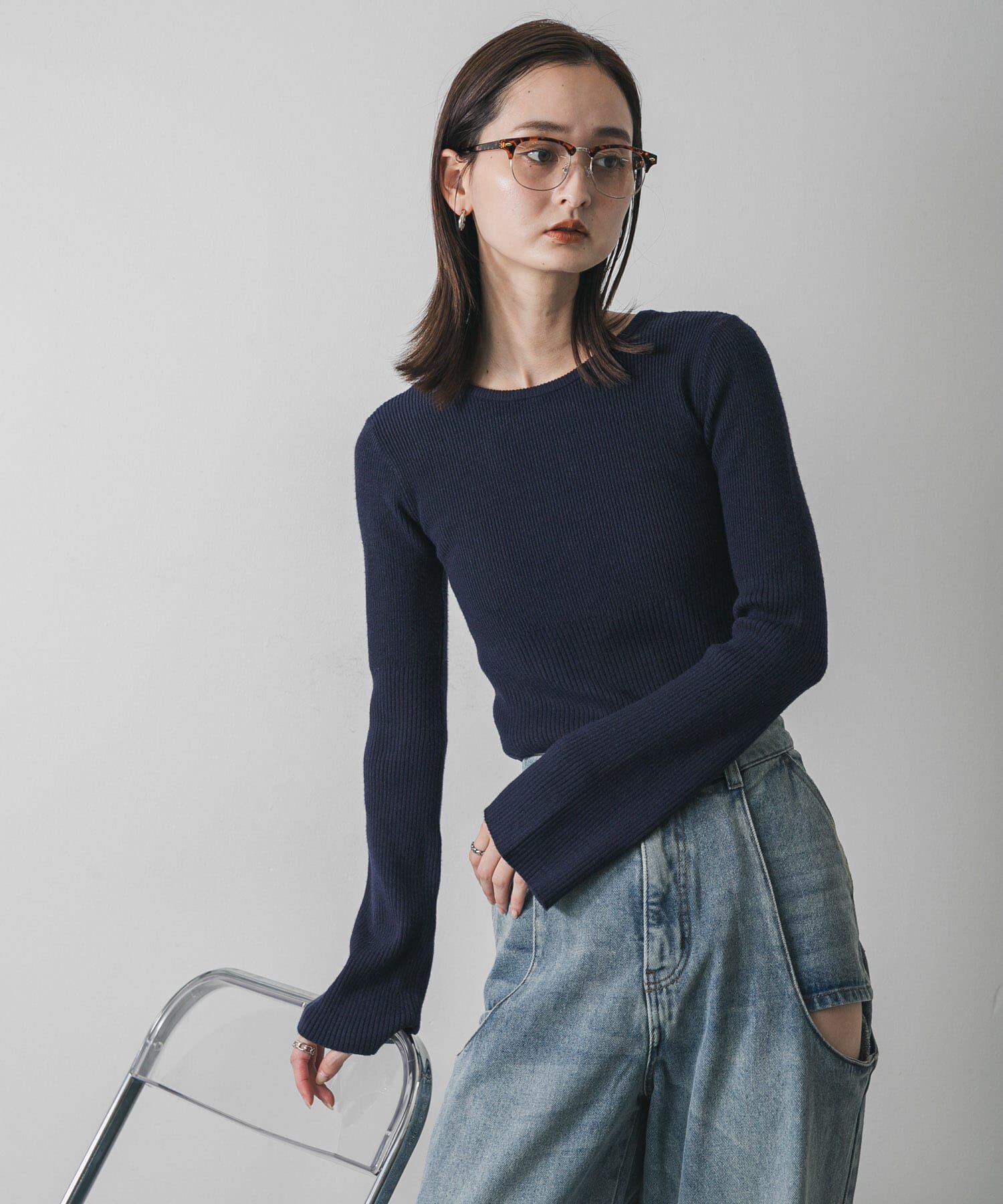 SENSE OF PLACE by URBAN RESEARCH「『WEB限定』2WAYストレッチラウンドネックセーター」|ニット・セーター|