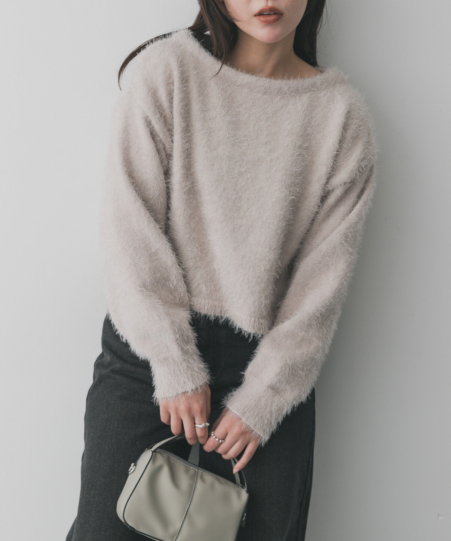 SENSE OF PLACE by URBAN RESEARCH「クロップドシャギーセーター」|ニット・セーター|ベージュ