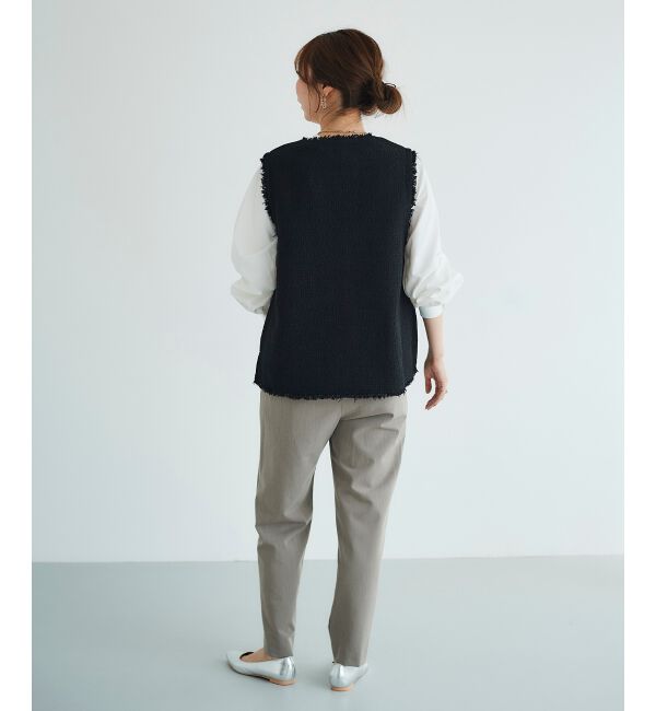 le.coeur blanc「ツイードベスト&times;ギャザーブラウスセット」|シャツ・ブラウス|