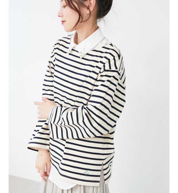 le.coeur blanc「《手洗い可能》バスクボーダーロンT」|Tシャツ・カットソー|