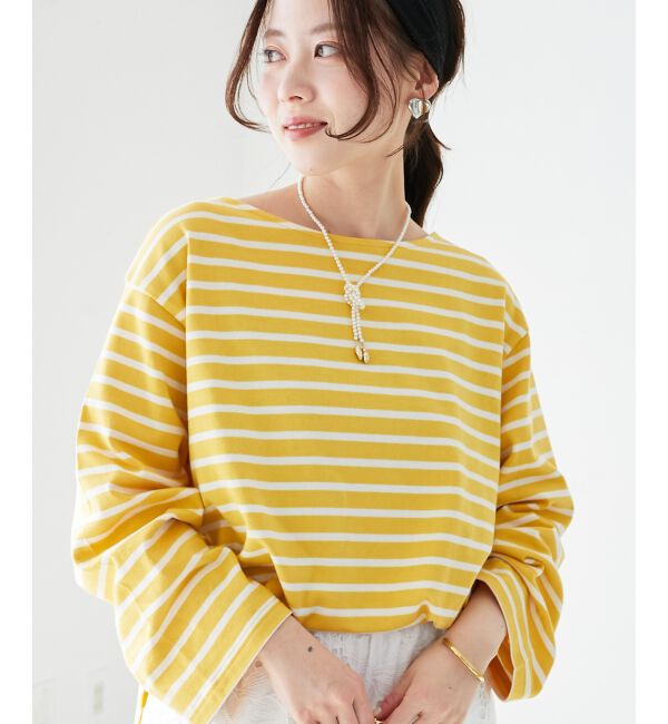 le.coeur blanc「《手洗い可能》バスクボーダーロンT」|Tシャツ・カットソー|