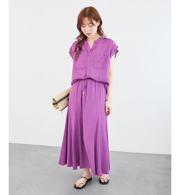  「《リラクシーな履き心地》リネンライクマーメイドスカート」|スカート|