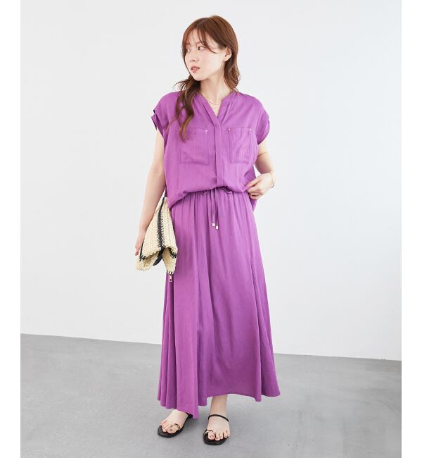  「《リラクシーな履き心地》リネンライクマーメイドスカート」|スカート|