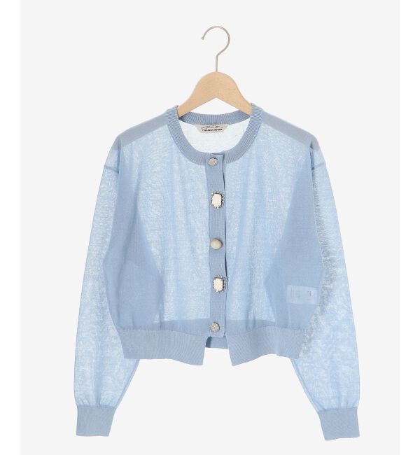  「《手洗い可能》TORRAZZO DONNAビジュー釦カーデ」|カーディガン|