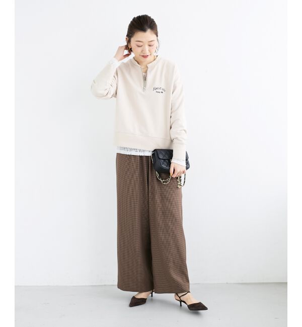  「ストレッチレースクルーネックカットソー」|Tシャツ・カットソー|